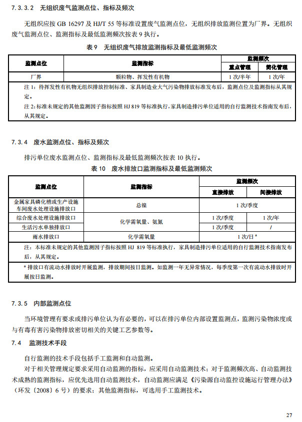 家具制造工业排污许可证申请与核发技术规范2019
